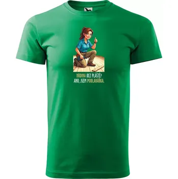 Pánské oblečení Sablio Tričko s potiskem Ano, jsem podlahářka - zelené XL