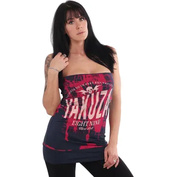 SLEVA Dámské tričko Grunge Line Allover Bandeau Shirt VELIKOST S BLACK SLEVA