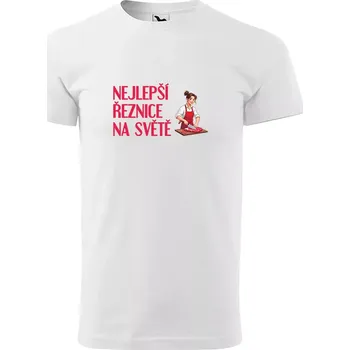 Pánské tričko Sablio Tričko s potiskem Nejlepší řeznice na světě - bílé 2XL