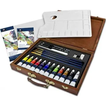 Kosmetická sada Royal Langnickel Luxusní sada s akrylovými barvami v dřevěném kufříku