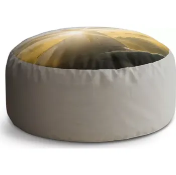 Taburet Sablio Taburet Circle Křídlo letadla nad mraky: 38x48 cm