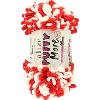 Galanterie Alize Puffy More 6556 bílá s červenou