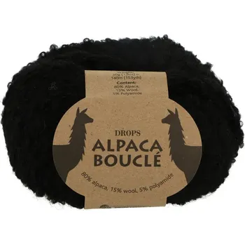 Příze Drops Alpaca Bouclé UNI 8903 černá