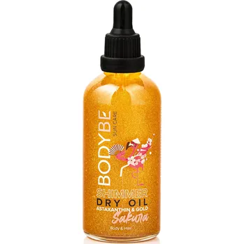 Přípravek po opalování BODYBE Suchý zlatý tělový olej - Astaxanthin - Sakura - 100ml