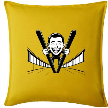 Polštář Vysmátý kreslený skokan - Polštář 50x50 - 50x50 - Pouze potah ( Žlutá )