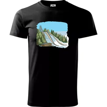 Pánské tričko Obrázek skokanských můstků - Triko extra velké (5-8XL) - 6XL ( Černá )