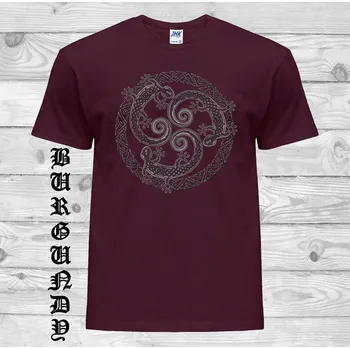 panske-levne-bavlnene-tricko-potisk-keltske-jesterky Barva: Burgundy - vínová, velikost: 4XL