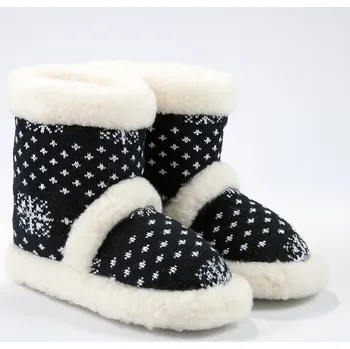 Dámské pantofle Ovčí věci Bačkory z ovčí vlny Merino černé Velikost: 36-37