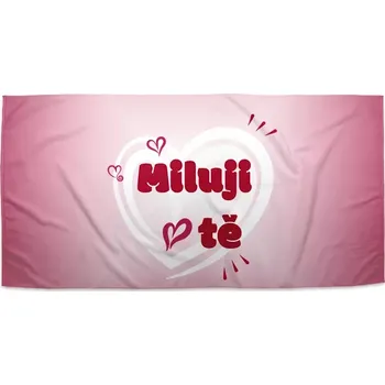 Osuška Sablio Ručník Miluji tě srdce - 50x100 cm