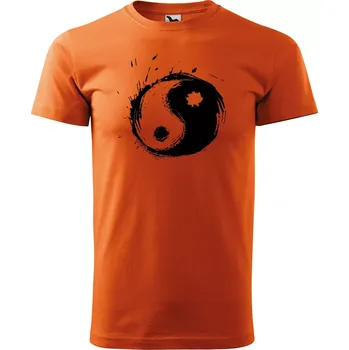 Pánské tričko Sablio Tričko s potiskem Yin Yang - oranžové M
