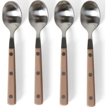 Příbor HK living Nerezová čajová lžička Taupe 70's – set 4 ks
