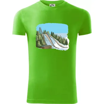 Obrázek skokanských můstků - Viper FIT - Pánské zůžené tričko - 2XL ( Apple Green )