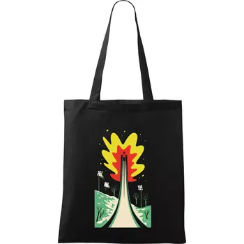 Skokanské můstky abstraktní - Taška bavlněná - 42 x 38 cm ( Černá )