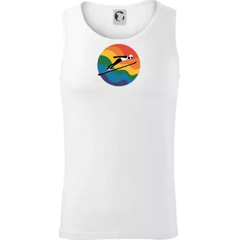 Skokan na lyžích v kruhu - Tílko pánské Core - 2XL ( Bílá )