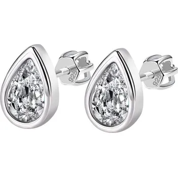 Náušnice NUBIS® Stříbrné náušnice slzičky se zirkony - NB-3287