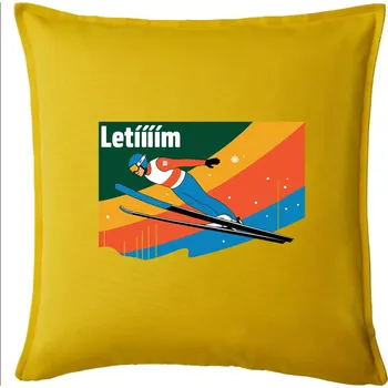 Polštář Letííím Skokan na lyžích - Polštář 50x50 - 50x50 - Pouze potah ( Žlutá )