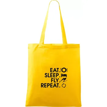 Eat sleep fly repeat - skoky na lyžích - Taška bavlněná - 42 x 38 cm ( Žlutá )