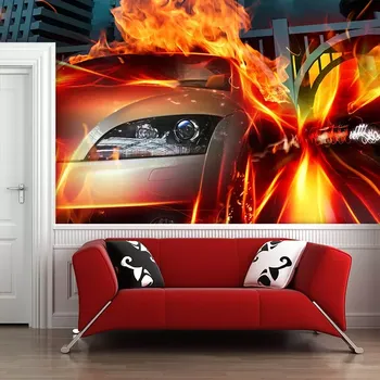 Tapeta Sablio Tapeta Auto v plamenech - 125x75 cm