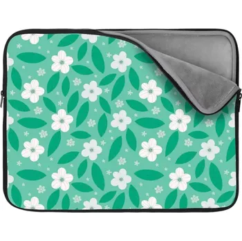 pouzdro na notebook Sablio Obal na notebook Bílé květy s lístky - 17"