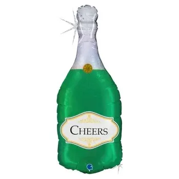 Balónek Foliový balonek láhev Cheers holografická 80 cm