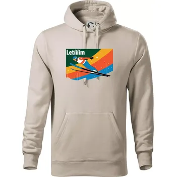 Pánská mikina Letííím Skokan na lyžích - Mikina pánská Cape s kapucí - 5XL ( Ledově šedá )