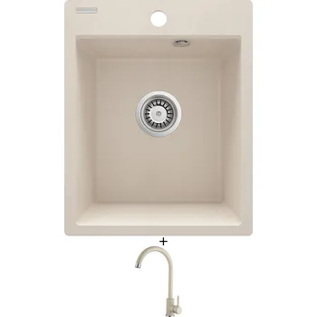 Kuchyňský dřez Granitový dřez SET Deante CORIO ZRC 5103 béžová + Aquastone AQ 4561 béžová