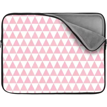 pouzdro na notebook Sablio Obal na notebook Růžové a bílé trojúhelníky - 13"