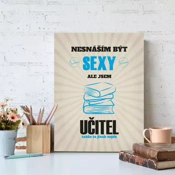 Plechová cedule Sablio Dárková cedulka Nesnáším být sexy, ale jsem učitel: 30x40 cm