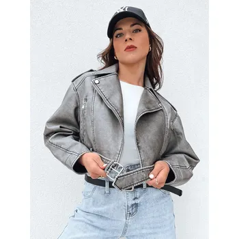 Dámský křivák Dámská kožená bunda BADEN TY4335 Barva: Světle Hnědá, Velikost: L