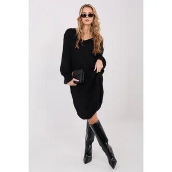 Dámské šaty FPrice Pletené šaty Hadley černé Velikost: UNI