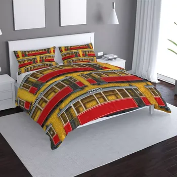 Povlečení Sablio Povlečení Pražské historické tramvaje Žlutý Pattern - 140x220 / 90x70