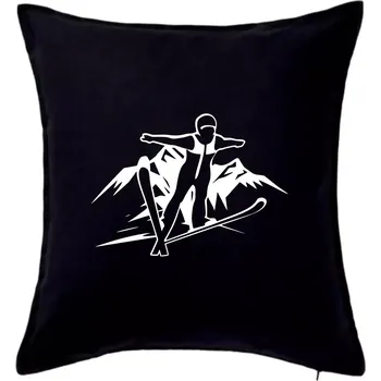 Polštář Letící skokan bílý - Polštář 50x50 - 50x50 - Pouze potah ( Černá )