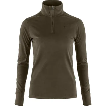Dámské tričko Fjällräven® Dámské triko Skare Half Zip Fjällräven®, Barva: Dark Olive, Velikost: XS