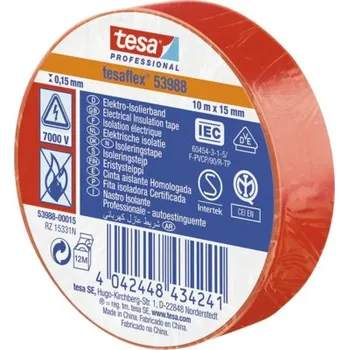 Izolační páska Elektroizolační páska červená 10mx15mm