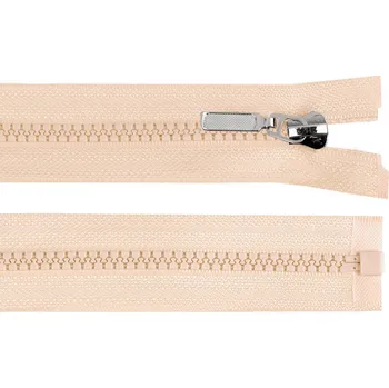 Zip Kostěný zip No 5 délka 70 cm s ozdobným jezdcem, malé, 291 béžová světlá
