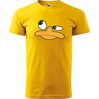 Pánské tričko Sablio Tričko s potiskem DUCK FACE - žluté 5XL