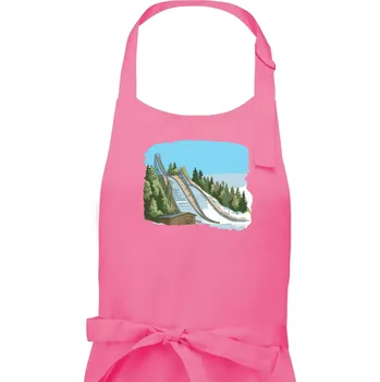 Kuchyňská zástěra Obrázek skokanských můstků - Dámská zástěra na vaření - Univerzální velikost ( Růžová )