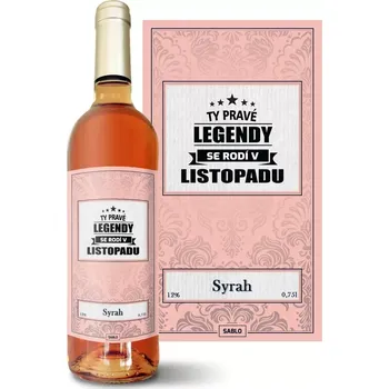 Víno Sablio Růžové víno Ty pravé legendy se rodí v listopadu: 0,75 l