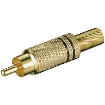 Audio kabel PremiumCord Konektor Cinch M zlacený, černý pruh ccinchmg-black