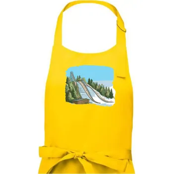 Kuchyňská zástěra Obrázek skokanských můstků - Dámská zástěra na vaření - Univerzální velikost ( Žlutá )