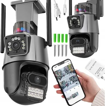 IP kamera Venkovní otočná IP kamera HD SMART s duálním WiFi a alarmem, 2x3MP