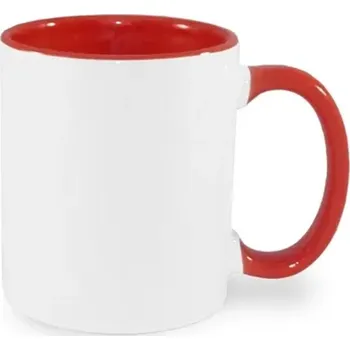 Hrnek s barevným vnitřkem a uchem, vlastním potiskem, fotkou - Barva Červená
