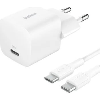 Belkin BOOST CHARGE™ 25W USB-C Power Delivery PPS nástěnná nabíječka + 1m USB-C na USB-C kabel, bílá