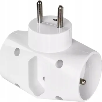 Elektrická zásuvka Rozdvojka Rozbočka s uzemněním, bílý, 2180 KANLUX