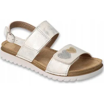 Dívčí sandály Befado dětské sandály eko kůže stříbrné, velikost 34
