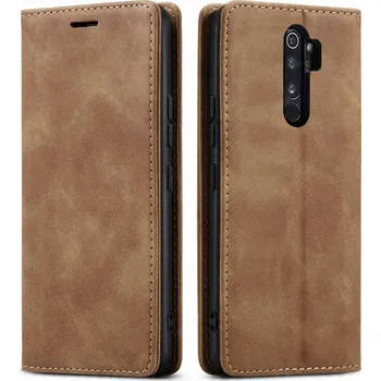 Pouzdro na mobilní telefon Flipové pouzdro NSTYL pro Xiaomi Redmi Note 8 Pro, hnědé