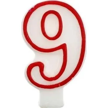 Svíčka Narozeninová svíčka se zlatým obrysem číslice 9