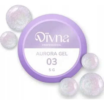 Lak na nehty DIVNA Aurora Gel 03 5 ml se třpytkami pro zdobení nehtů