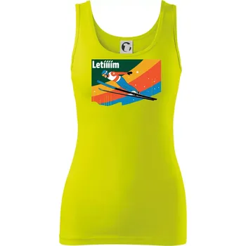 Dámské tričko Letííím Skokan na lyžích - Dámské tílko - 2XL ( Limetková )