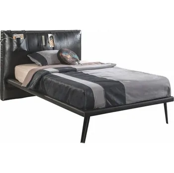 Postel Studentská postel s USB 120x200cm Nebula - černá